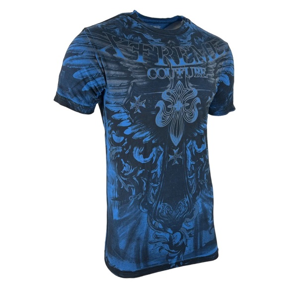 Xtreme Couture By Affliction Men's T-Shirt WROUGHT IRON Cross Wings S-5XL - Picture 7 of 9